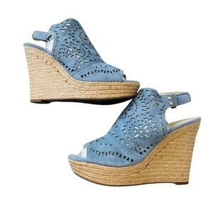 Marc Fisher Blue Wedge Peep-Toe Shoes
Size 10